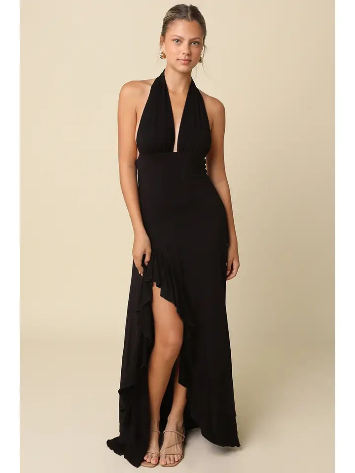 Calla Halter maxi dress