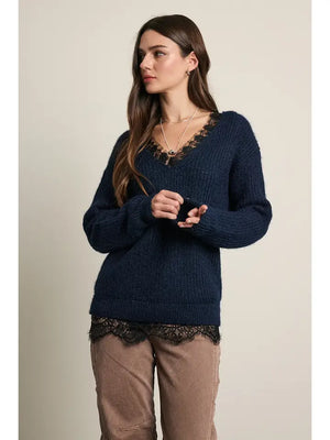Nora Lace Trim Sweater