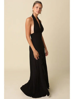 Calla Halter maxi dress