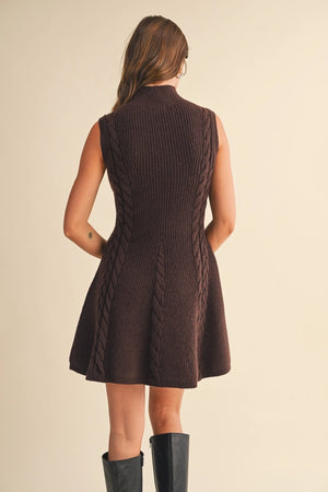 Cable Knit Flare Mini Dress