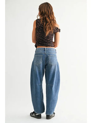 Ada Patch Pocket Barrel Jeans