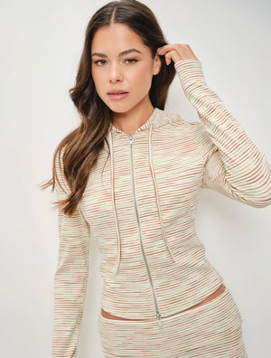 Madden Striped Zip Up Hoodie