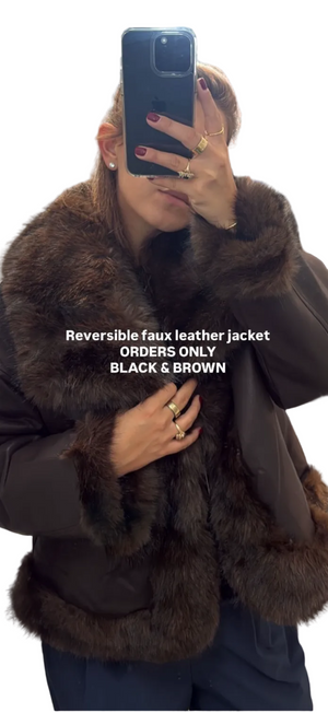 REVERSIBLE faux leather / fur jacket