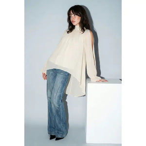 Chiffon Cold Shoulder High Low