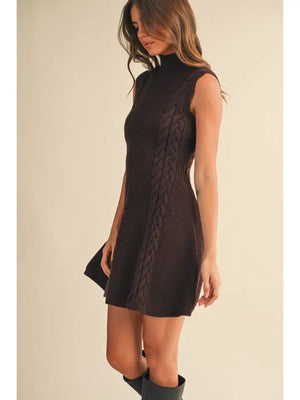 Cable Knit Flare Mini Dress