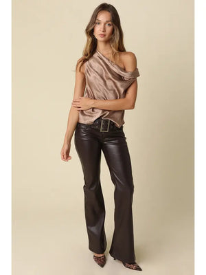 Diana satin one shoulder top