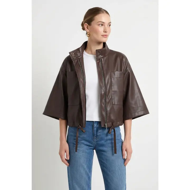 Drawstring Boxy Jacket