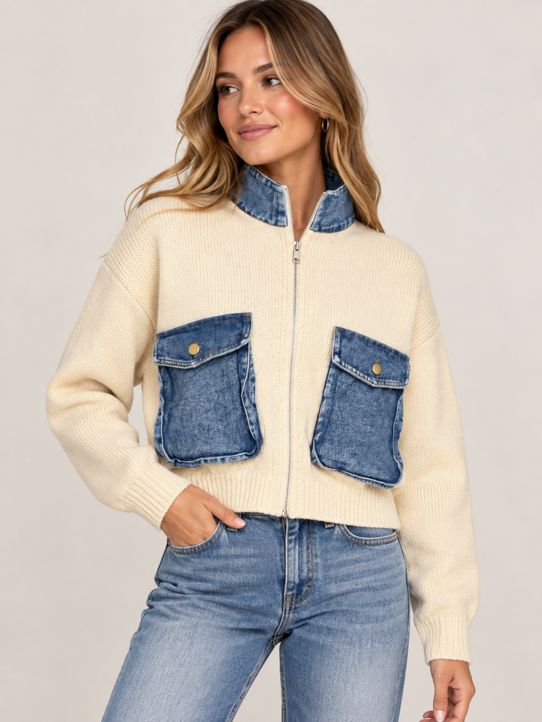 Casey Denim Pocket sweater