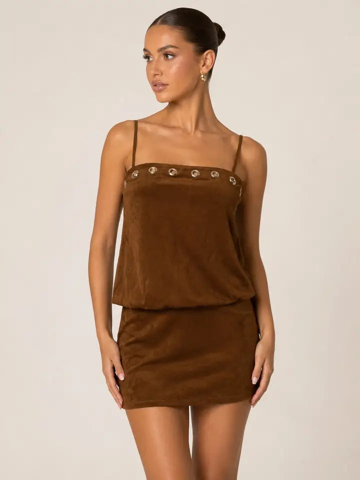 Sullivan Faux suede bubble dress
