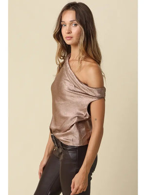 Diana satin one shoulder top