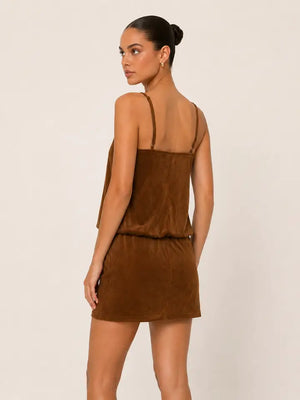 Sullivan Faux suede bubble dress