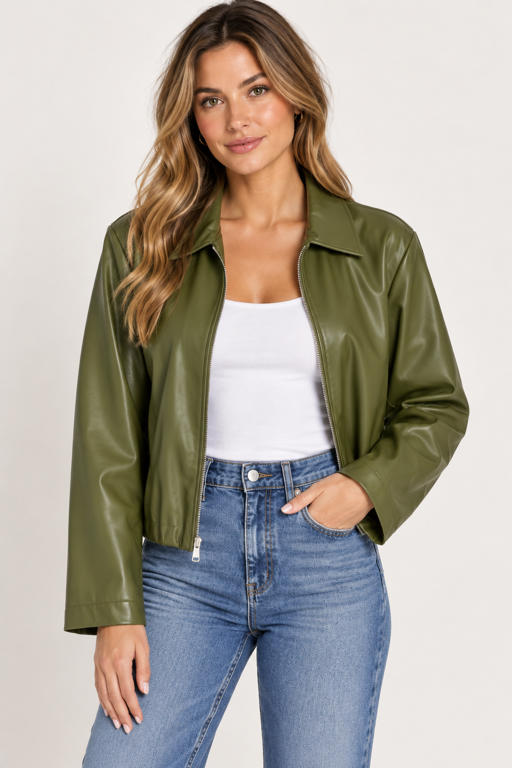 Henrietta Vegan Leather Bomber Jacket