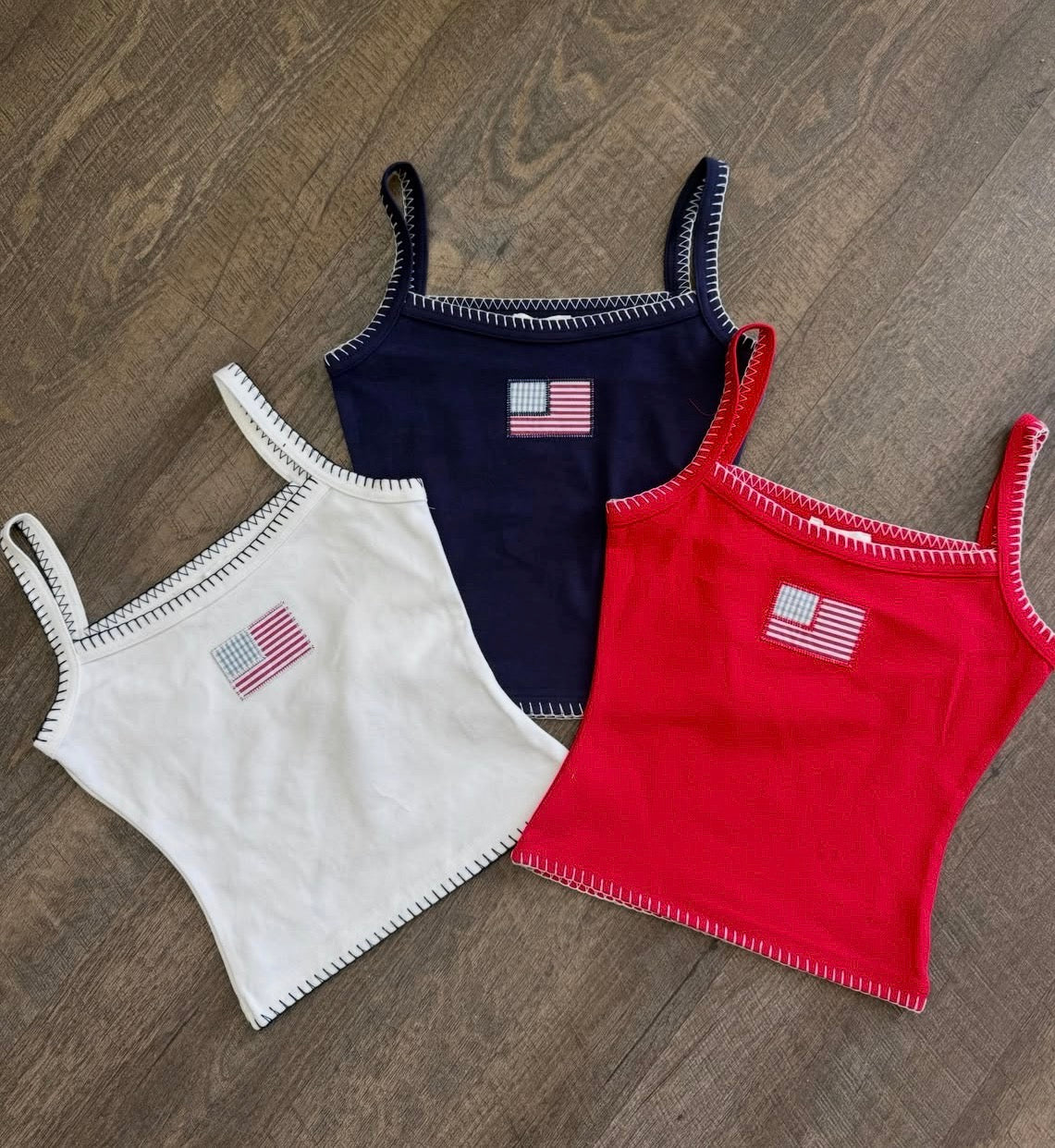 American Flag Whipstitch Tank
