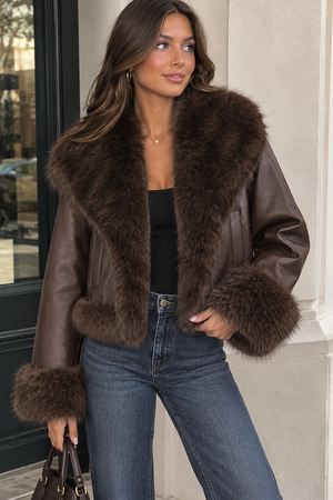 REVERSIBLE faux leather / fur jacket