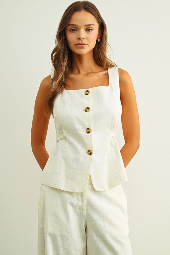 Square Neck Sleeveless Vest
