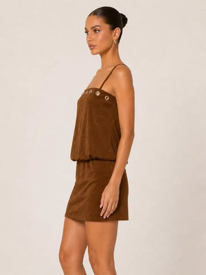 Sullivan Faux suede bubble dress