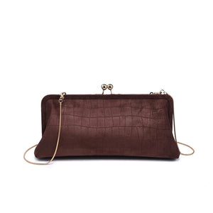 Kristin faux suede clutch