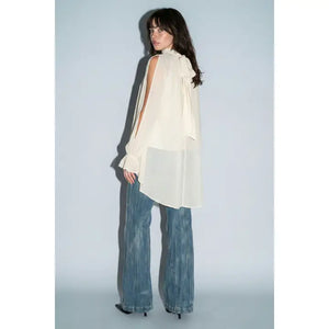 Chiffon Cold Shoulder High Low