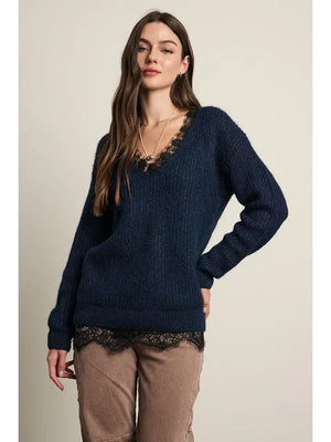 Nora Lace Trim Sweater