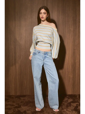 Benna Striped dolman sweater top