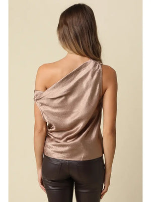 Diana satin one shoulder top