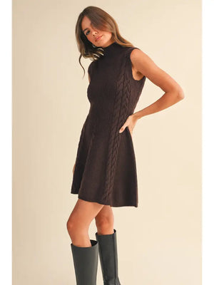 Cable Knit Flare Mini Dress