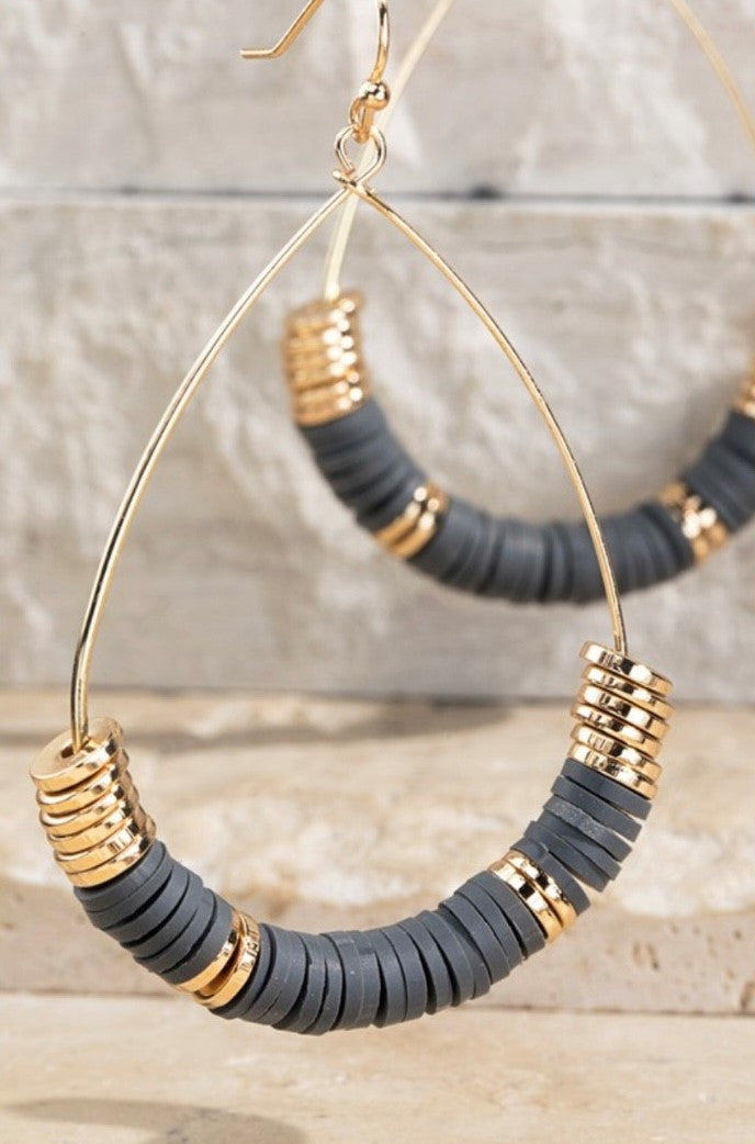 Disc Bead Drop Dangle Earrings