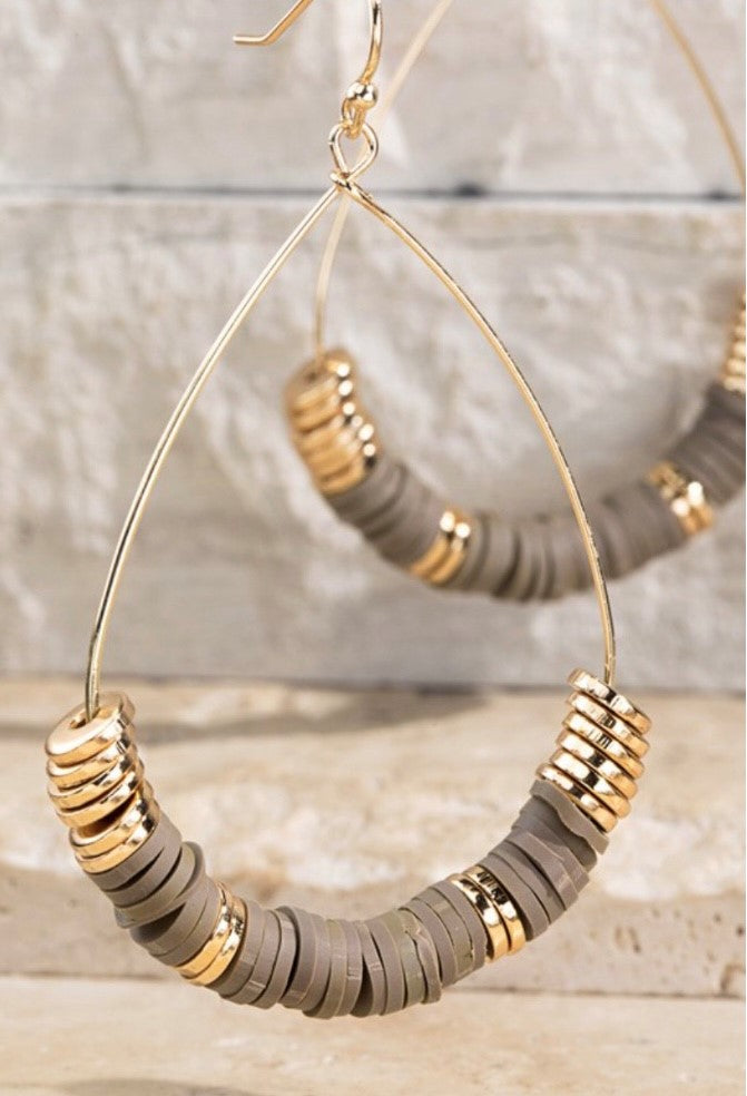 Disc Bead Drop Dangle Earrings