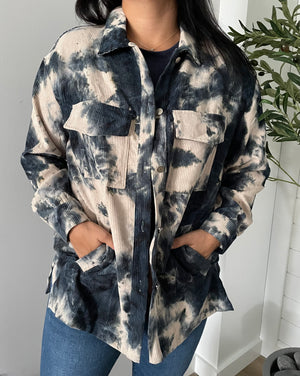 Papermoon Navy Tie-Dye Shacket