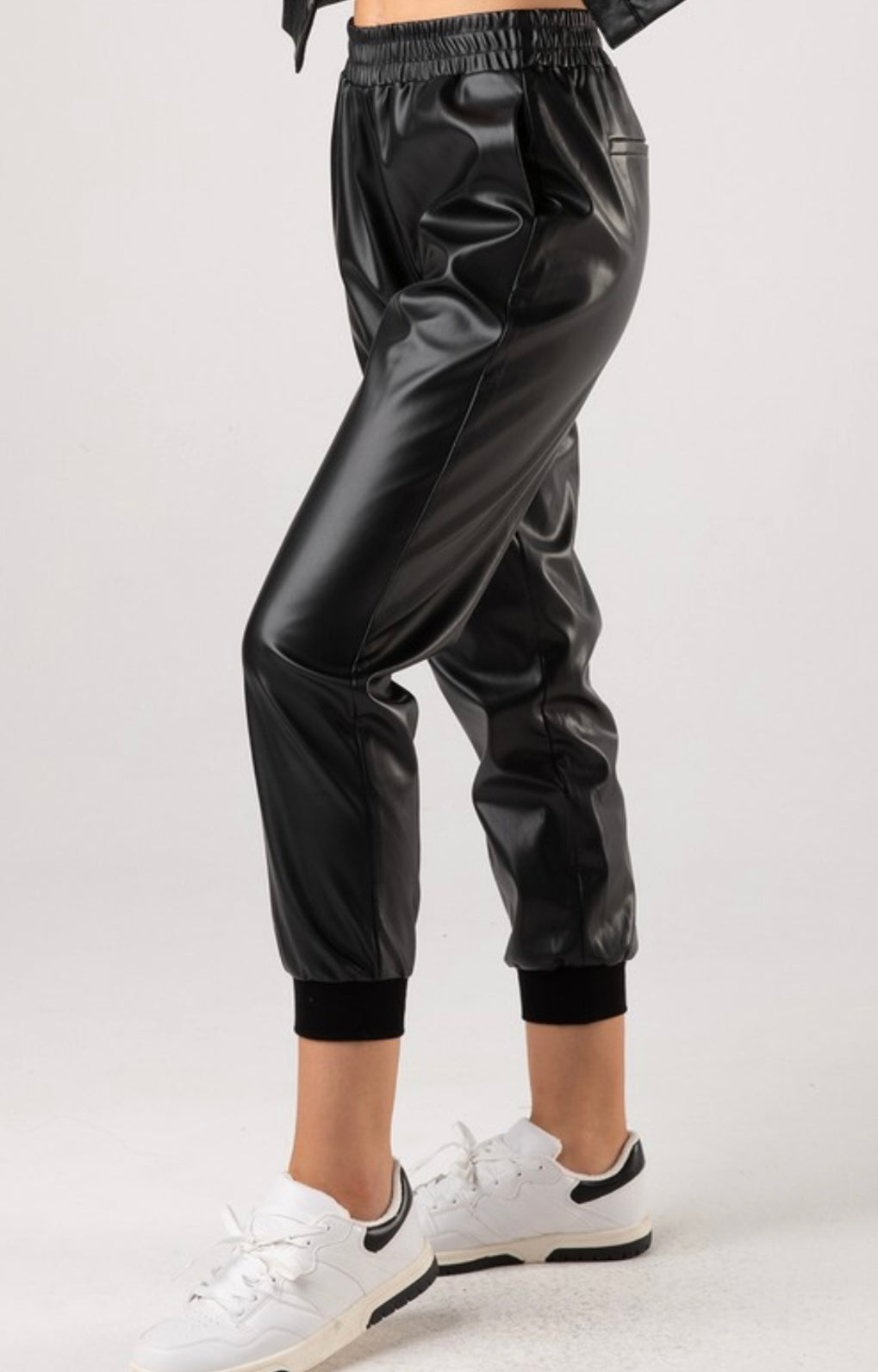 Selena Leather Joggers - blupoppyboutiqueorders